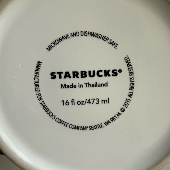 Starbucks Oktoberfest Munchen Coffee Mug Global Icon 2015 Tan Blue EUC 16 Oz. - Picture 7 of 9